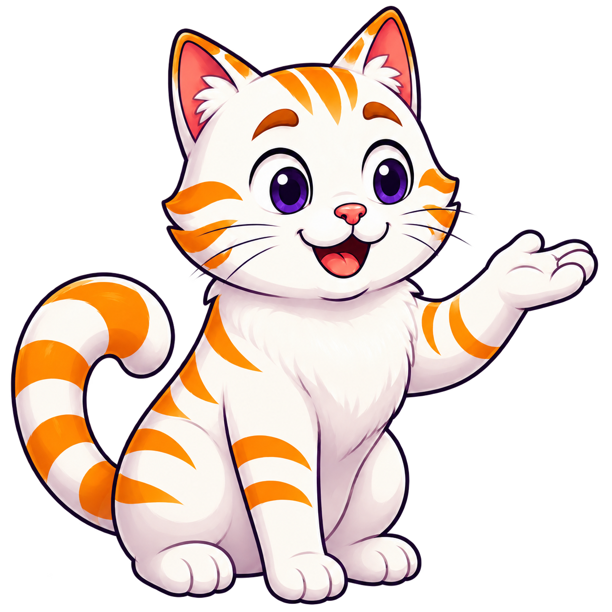 Chat blanc et roux indiquant le formulaire